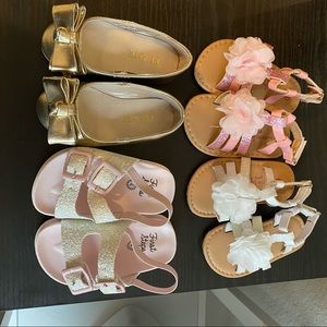 Children’s place gold dress shoes & Sandals bundle